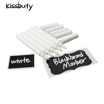 3/5/10/12 peças/conjunto de giz líquido branco caneta apagável marcador para janelas de vidro quadro negro eletrônico janela caneta branca