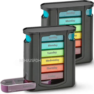 DoseDeck 28-Grid Pill Organizer – Weekly Pill Box with Removable Trays - Trend Vibes