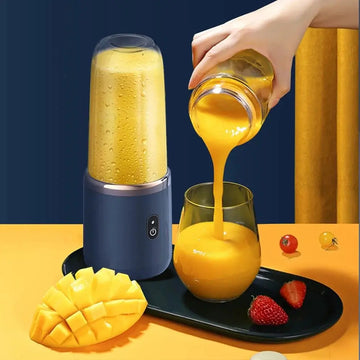 Copo espremedor portátil com 6 lâminas, liquidificador, espremedor de frutas doméstico, copo, liquidificador de smoothie, espremedor recarregável por USB, ferramenta de cozinha