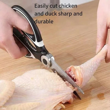 Multifunctional kitchen scissors Household kill fish cut vegetables roast broiler bone scissors Stainless steel scissors - Trend Vibes -