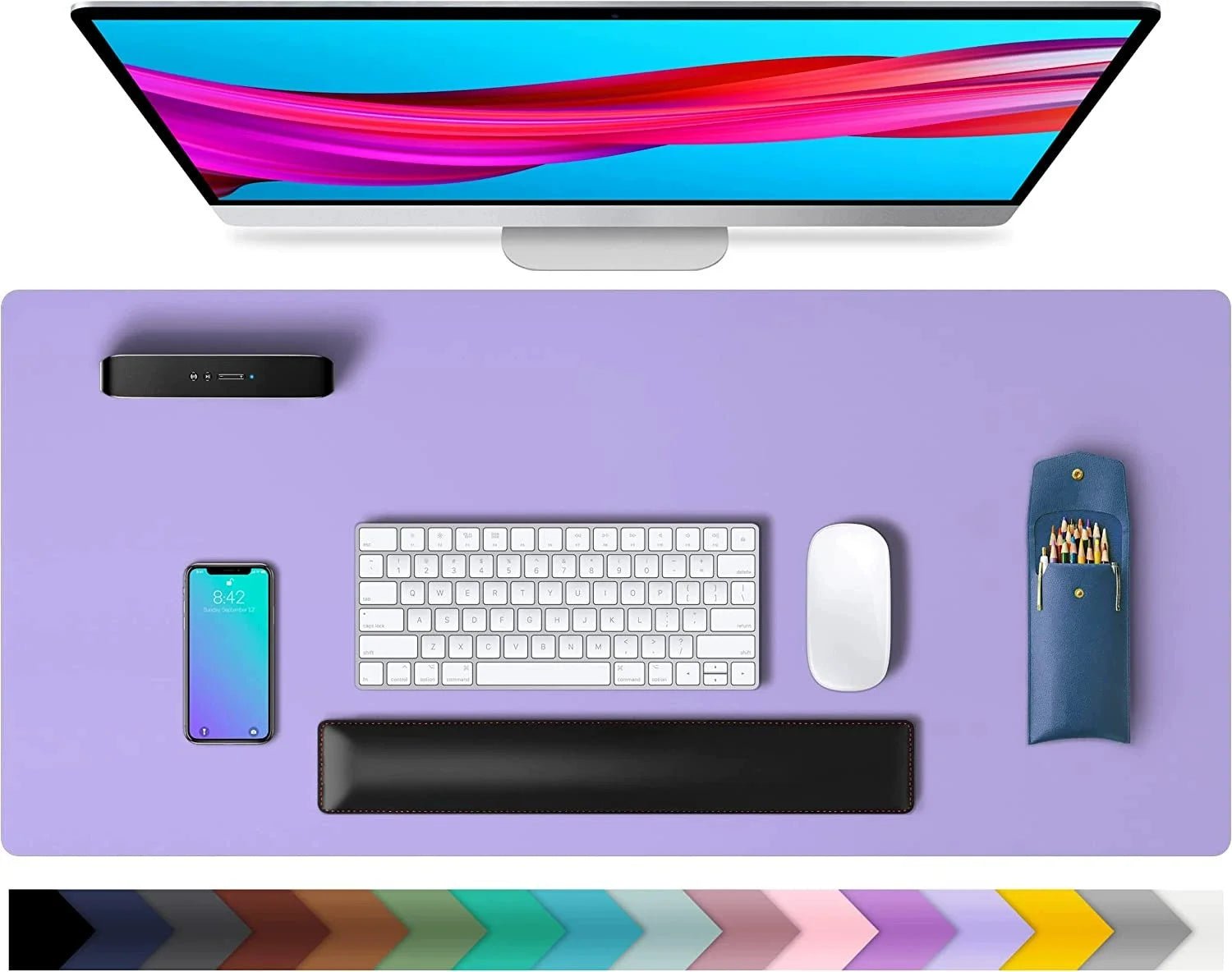 1 Pcs Large Size 600*300mm Office Desk Protector Mat PU Leather Waterproof Mouse Pad Desktop Keyboard Desk Pad Gaming Mousepad - Trend Vibes - 