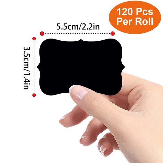 120Pcs/Roll 3 Styles Removable Blackboard Stickers With Erasable Pen Waterproof Chalkboard Labels 1.4*2.2in for Home & Kitchen - Trend Vibes - 