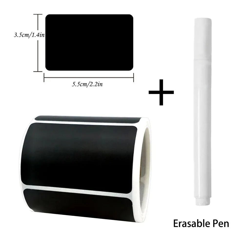 120Pcs/Roll 3 Styles Removable Blackboard Stickers With Erasable Pen Waterproof Chalkboard Labels 1.4*2.2in for Home & Kitchen - Trend Vibes - 