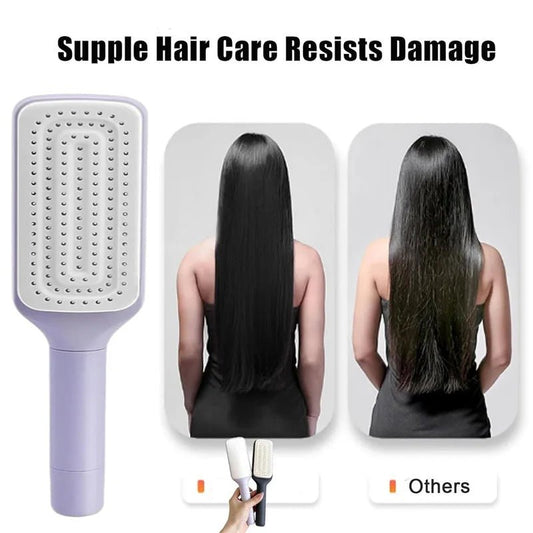 1/2pcs Rotatable Self Cleaning Hair Brush Massage Air Cushion Comb Magic Retractable Self - Cleaning Massage Brush Telescopic Comb - Trend Vibes - 