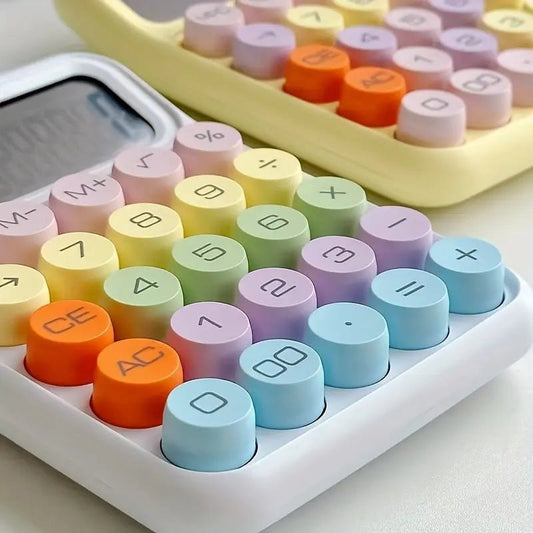 1pc Keyboard Calculator Office 12 - digit Mechanical Calculator Cute Candy Color Calculator Desktop Stationery - Trend Vibes - 