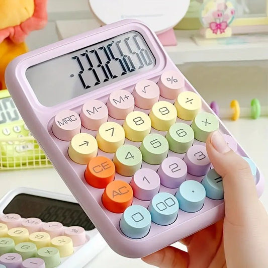 1pc Keyboard Calculator Office 12 - digit Mechanical Calculator Cute Candy Color Calculator Desktop Stationery - Trend Vibes - 