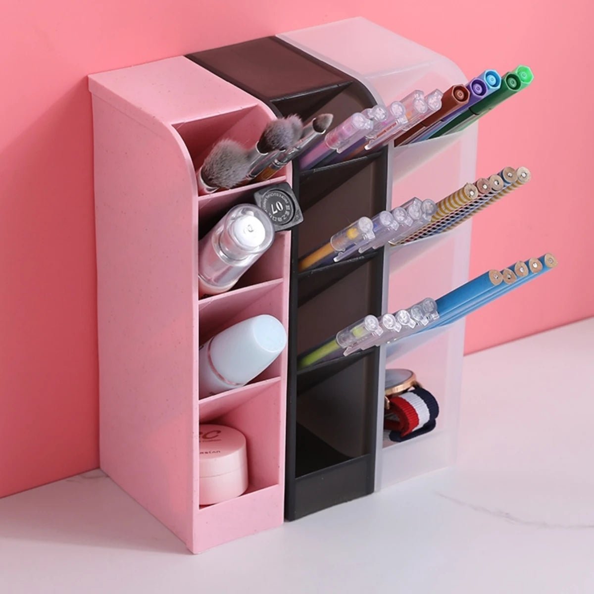 1pc Multi - Layer Pen Holder & Cosmetic Brush Storage Holder - Perfect for Office & School Supplies - Trend Vibes - 
