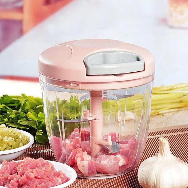 500/900ML Manual Meat Mincer Garlic Chopper Rotate Garlic Press Crusher Vegetable Onion Cutter Kitchen Cooking Accessories - Trend Vibes - 