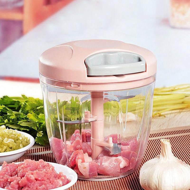 500/900ML Manual Meat Mincer Garlic Chopper Rotate Garlic Press Crusher Vegetable Onion Cutter Kitchen Cooking Accessories - Trend Vibes - 