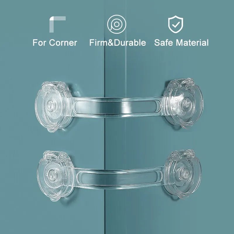 6PCS Baby Cabinet Locks Strap Drawer Lock Child Anti Opening Refrigerator Lock Home Baby Anti Pinch Safety Protection Buckle - Trend Vibes - 