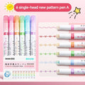 6Pcs/Set Flower Line Shape Highlighter Pen Roller Tip Curve Liner Marker Kawaii Korean Stationery School Office Supplies Gifts - Trend Vibes - 