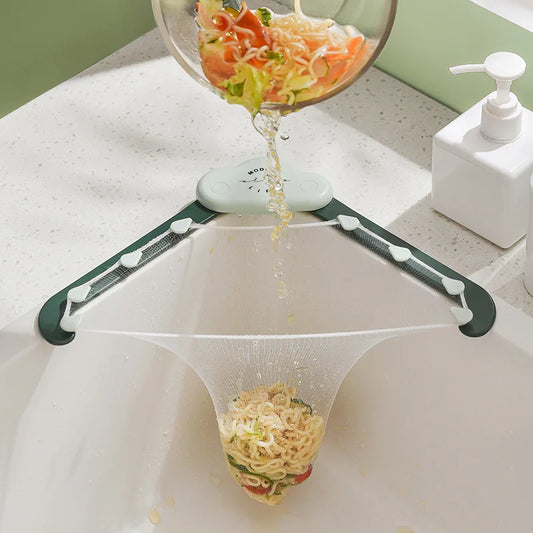 Kitchen Sink Filter Net Triangular Leftovers Strainer Mesh Anti-Clogging Disposable Residue Separation Hanging Bag Drain Tools - Trend Vibes