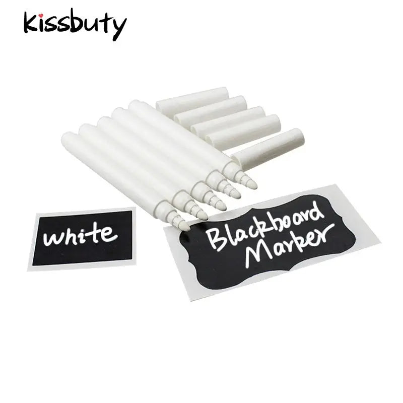3/5/10/12 peças/conjunto de giz líquido branco caneta apagável marcador para janelas de vidro quadro negro eletrônico janela caneta branca