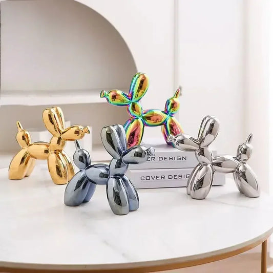 Nordic Ceramic Balloon Dog Abstract Ornament Creative Sculpture Study Room Statue Home Office Accessories Festival Decoration - Trend Vibes