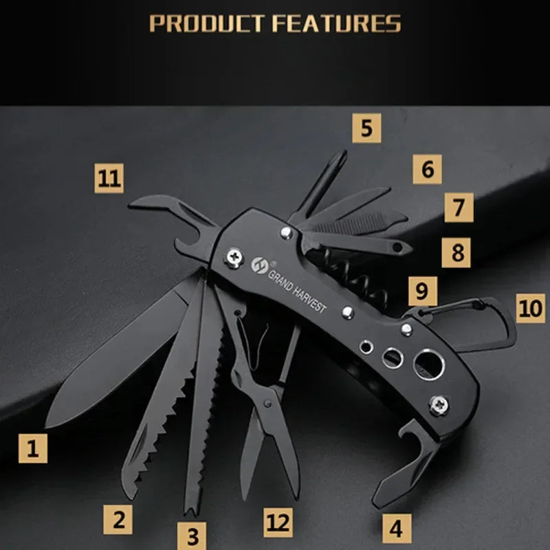 GrandHarvest 11-in-1 Tactical Folding Knife - Trend Vibes