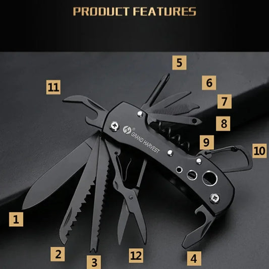 GrandHarvest 11-in-1 Tactical Folding Knife - Trend Vibes