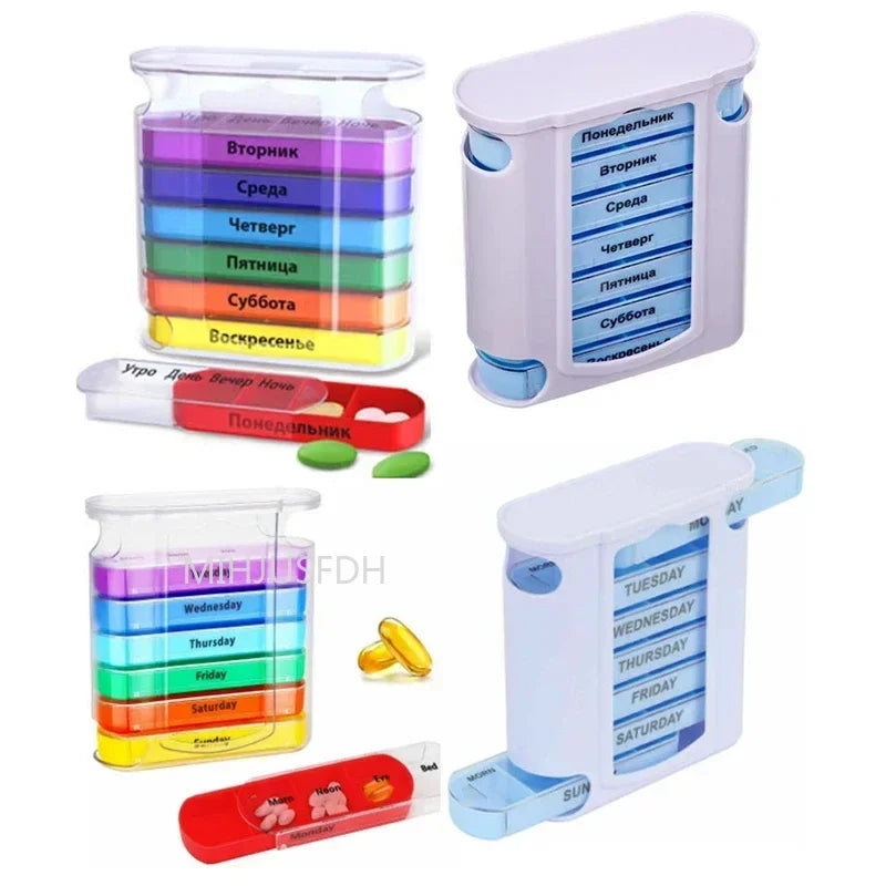 DoseDeck 28-Grid Pill Organizer – Weekly Pill Box with Removable Trays - Trend Vibes