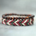Earth & Fire Artisan Set – Coconut Husk & Lava Stone Bracelet - Trend Vibes