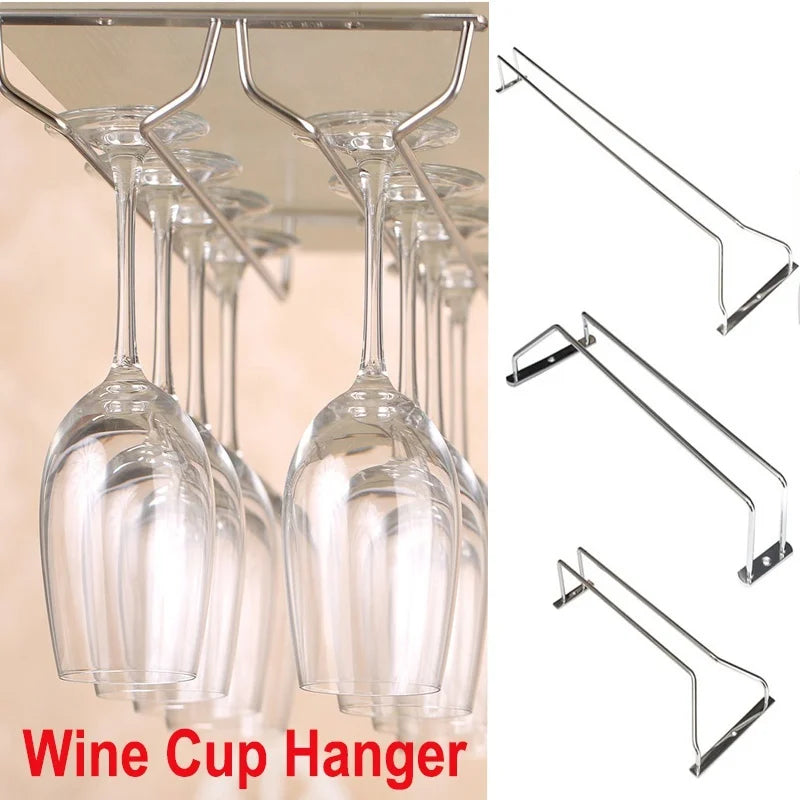 Suporte para taças de vinho para barman, organizador de taças, suporte para pendurar, embaixo do armário, taça de vidro, armazenamento de ferramentas em barra de ferro