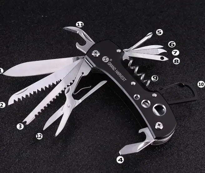 GrandHarvest 11-in-1 Tactical Folding Knife - Trend Vibes