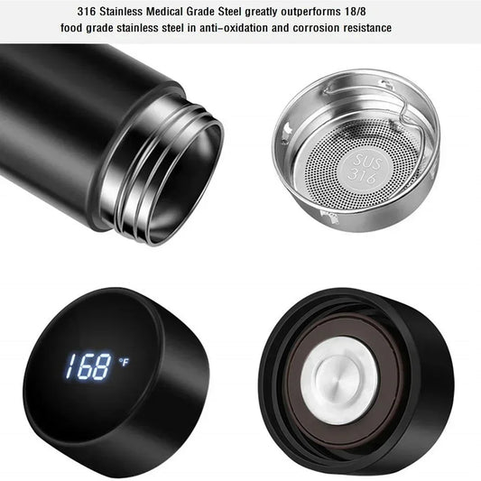 Intelligent Temperature Display Thermal Mug 304 Stainless Steel Thermos Bottle Long-lasting Heat Preservation Cute Water Bottle - Trend Vibes