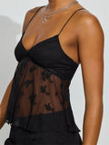 Midnight Bloom Crop Cami - Trend Vibes