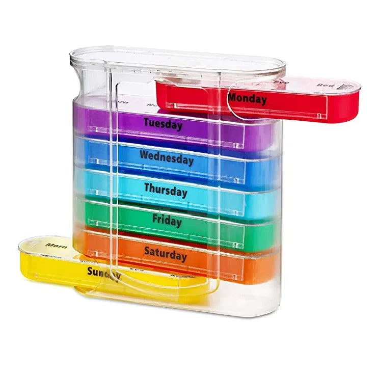 DoseDeck 28-Grid Pill Organizer – Weekly Pill Box with Removable Trays - Trend Vibes