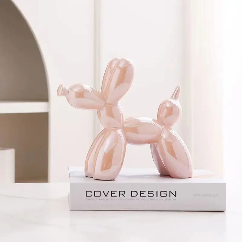 Nordic Ceramic Balloon Dog Abstract Ornament Creative Sculpture Study Room Statue Home Office Accessories Festival Decoration - Trend Vibes