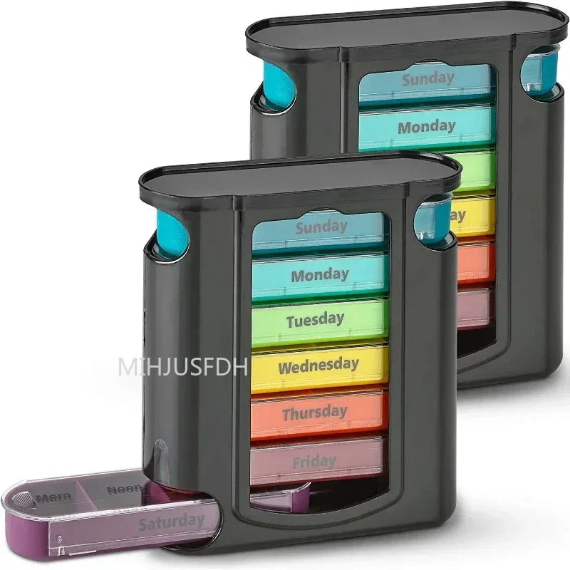 DoseDeck 28-Grid Pill Organizer – Weekly Pill Box with Removable Trays - Trend Vibes