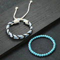 Earth & Fire Artisan Set – Coconut Husk & Lava Stone Bracelet - Trend Vibes