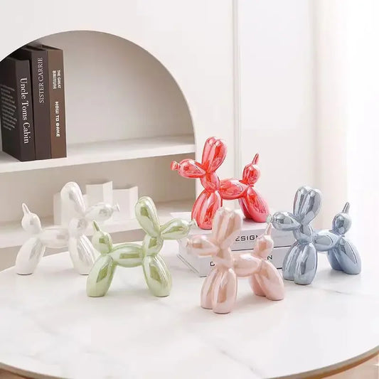 Nordic Ceramic Balloon Dog Abstract Ornament Creative Sculpture Study Room Statue Home Office Accessories Festival Decoration - Trend Vibes