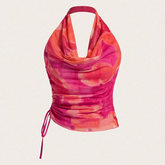 Sunset Ruching Halter - Trend Vibes