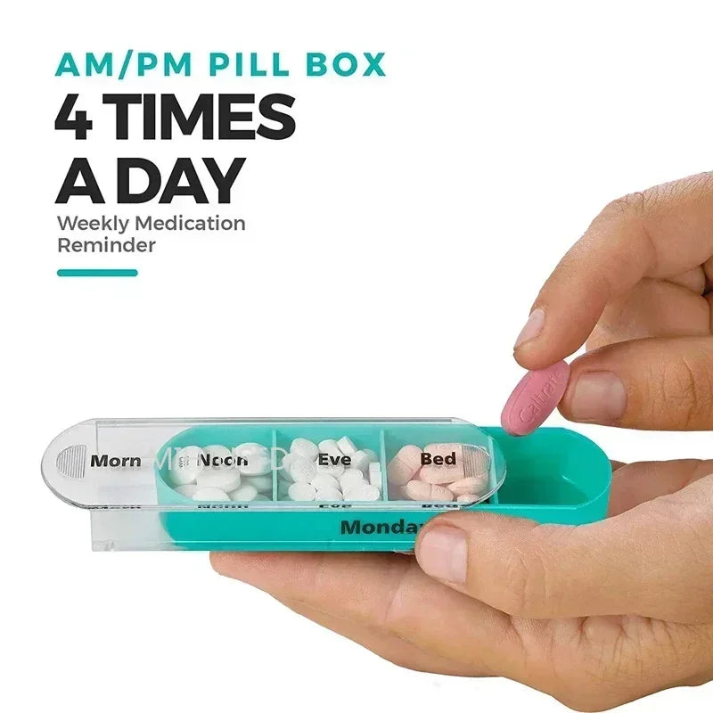 DoseDeck 28-Grid Pill Organizer – Weekly Pill Box with Removable Trays - Trend Vibes