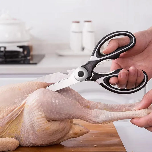 Tesoura de cozinha multifuncional Tesoura doméstica para matar peixes, cortar vegetais, assar ossos de frango Tesoura de aço inoxidável