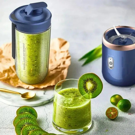 Copo espremedor portátil com 6 lâminas, liquidificador, espremedor de frutas doméstico, copo, liquidificador de smoothie, espremedor recarregável por USB, ferramenta de cozinha