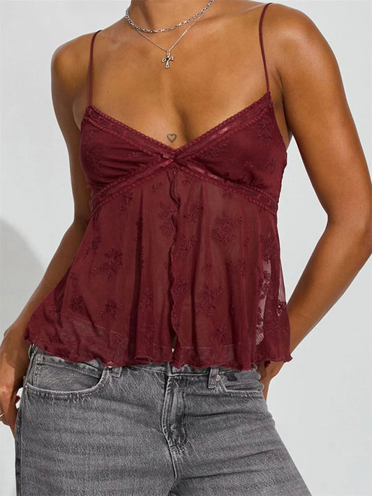 Midnight Bloom Crop Cami - Trend Vibes