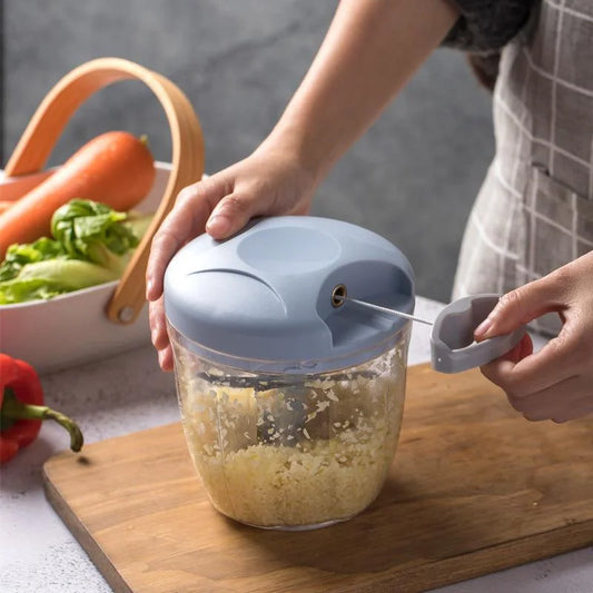 Moedor de carne manual 500/900ml, picador de alho giratório, triturador de alho, cortador de vegetais e cebola, acessórios de cozinha