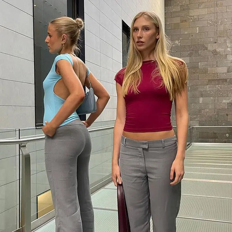 Luna Backless Crop Top - Trend Vibes
