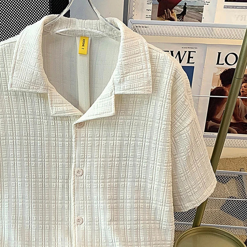 Monaco Jacquard Camp Shirt - Trend Vibes
