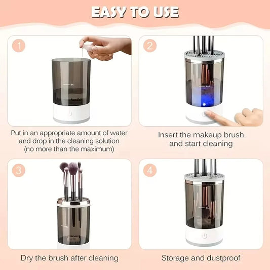 3 In 1 Electric Makeup Brush Cleaner USB Plug Portable Eyeshadow Brush Holder Holder Tools and Dryer Beauty Makeup Tools - Trend Vibes