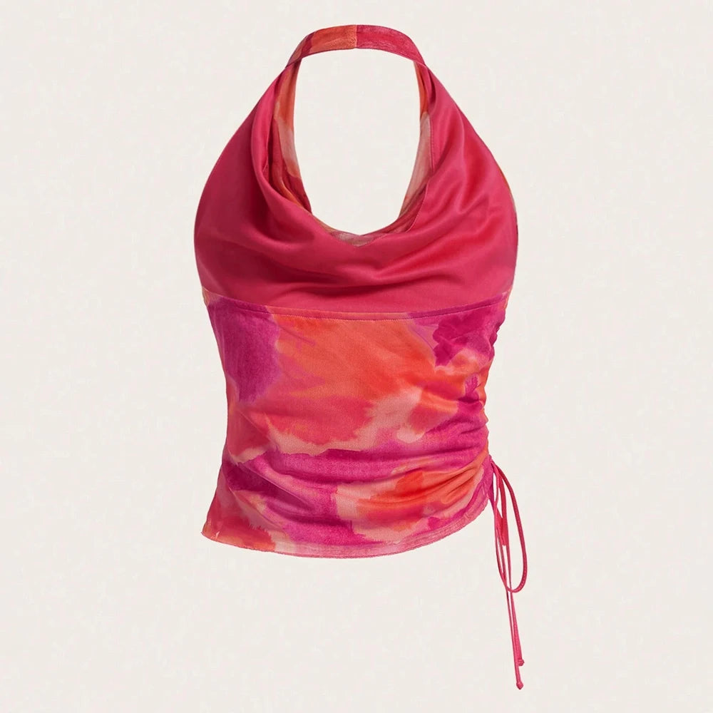 Sunset Ruching Halter - Trend Vibes