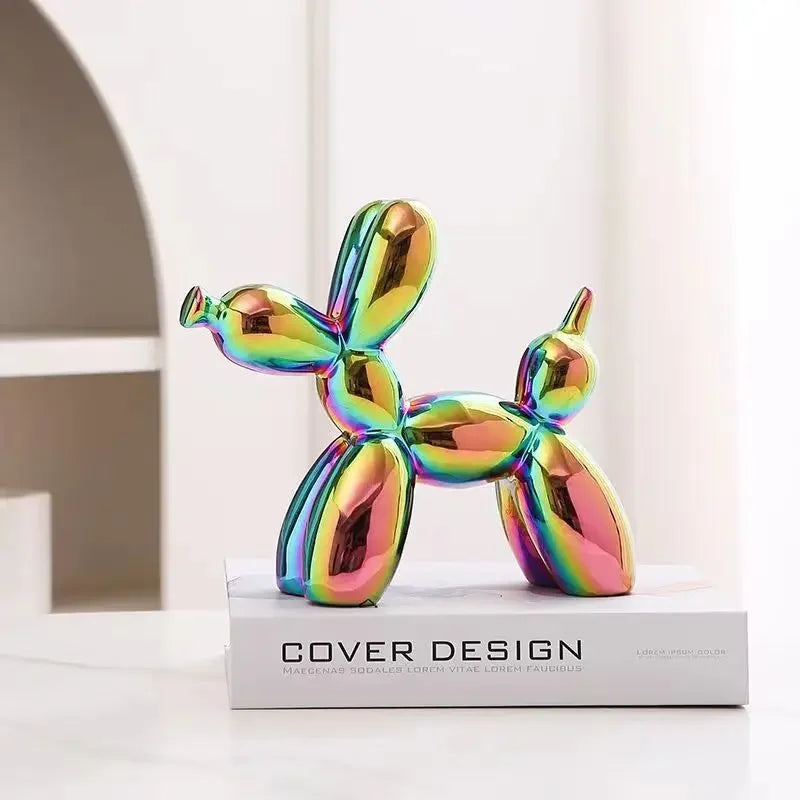Nordic Ceramic Balloon Dog Abstract Ornament Creative Sculpture Study Room Statue Home Office Accessories Festival Decoration - Trend Vibes