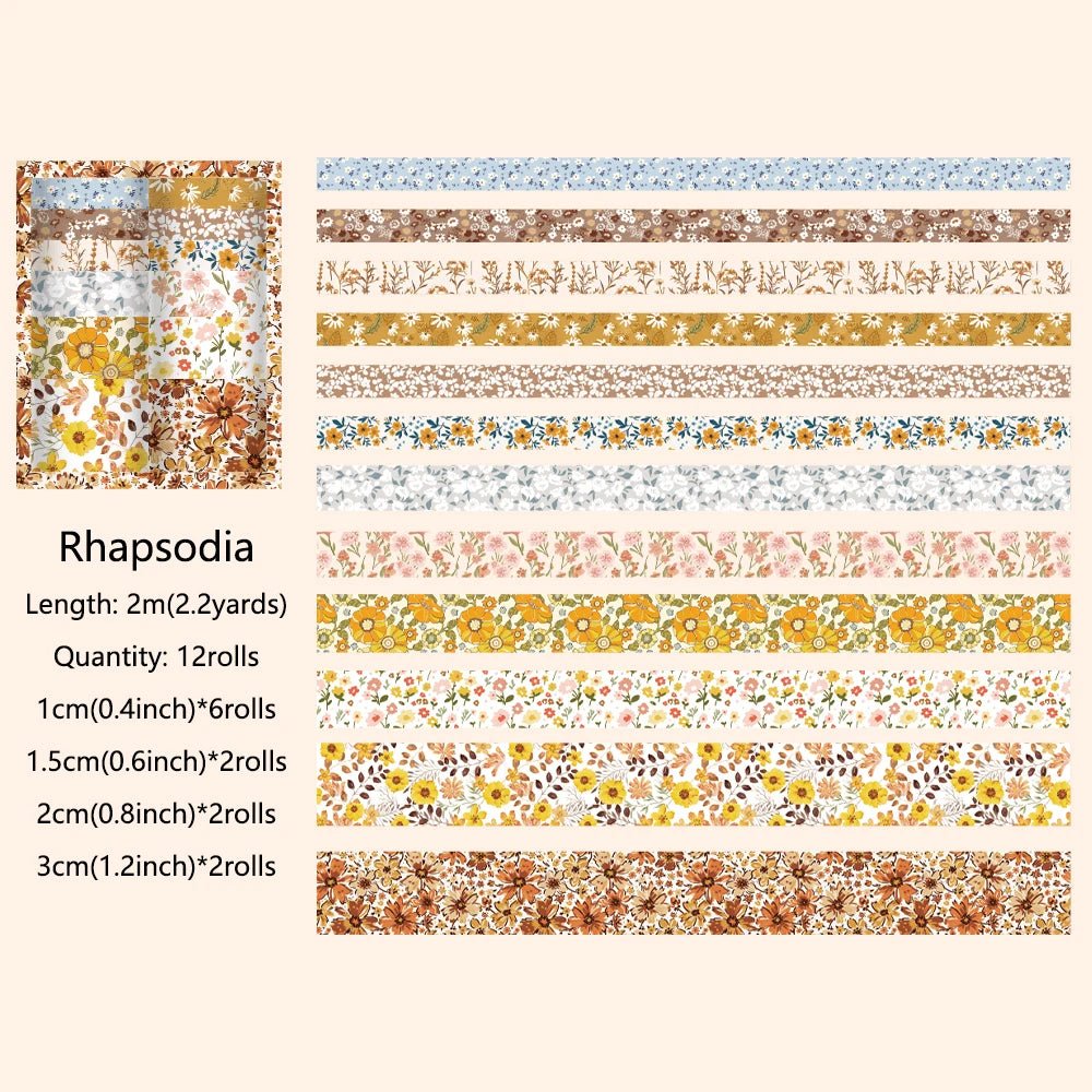 Bloomer™ Vintage Floral Washi Tape Collection - Trend Vibes - 