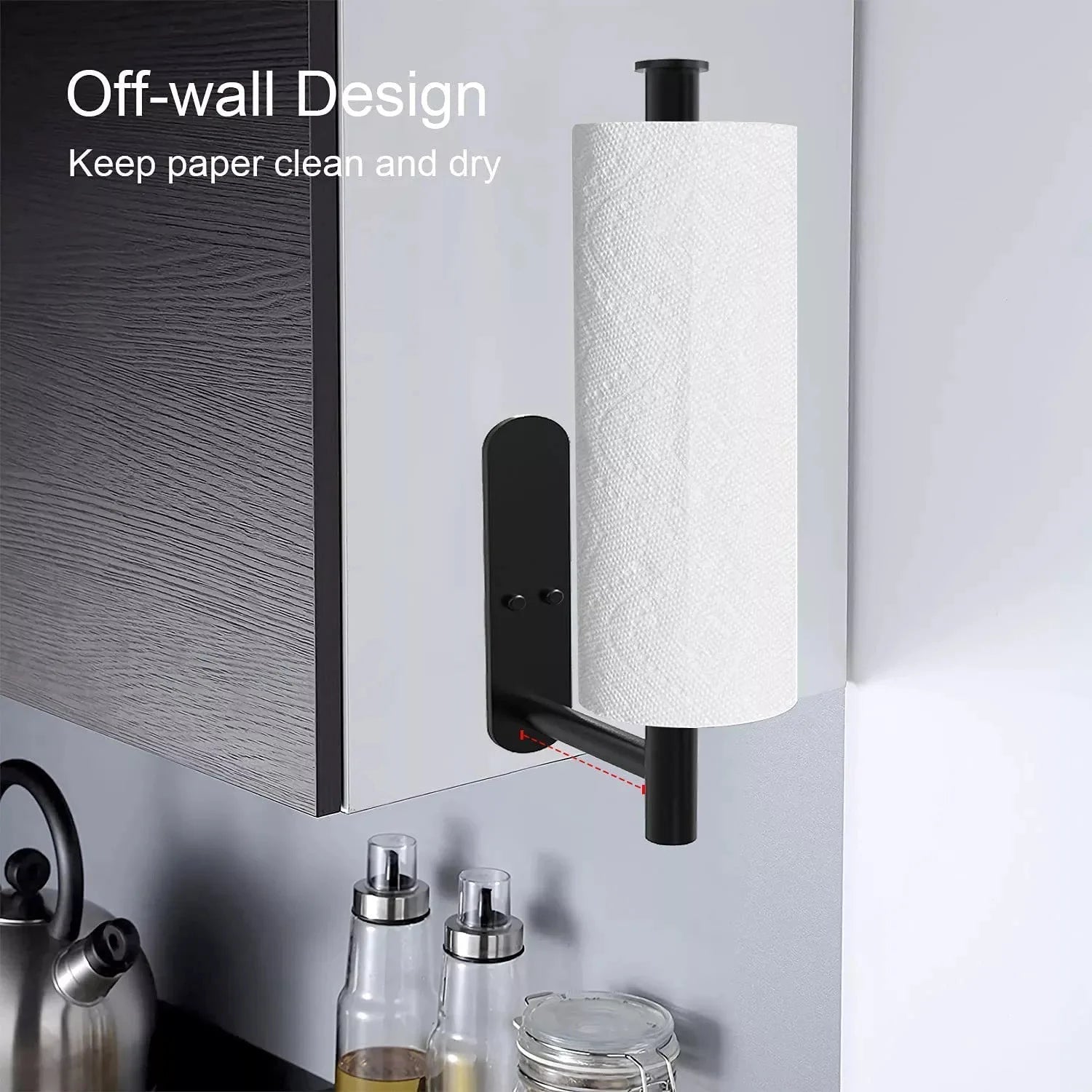 Kitchen Paper Towel Holder Adhesive Tissue Hanger Toilet Roll Paper Dispenser Cabinet Storage Napkin Rack Bathroom Accessories - Trend Vibes - 