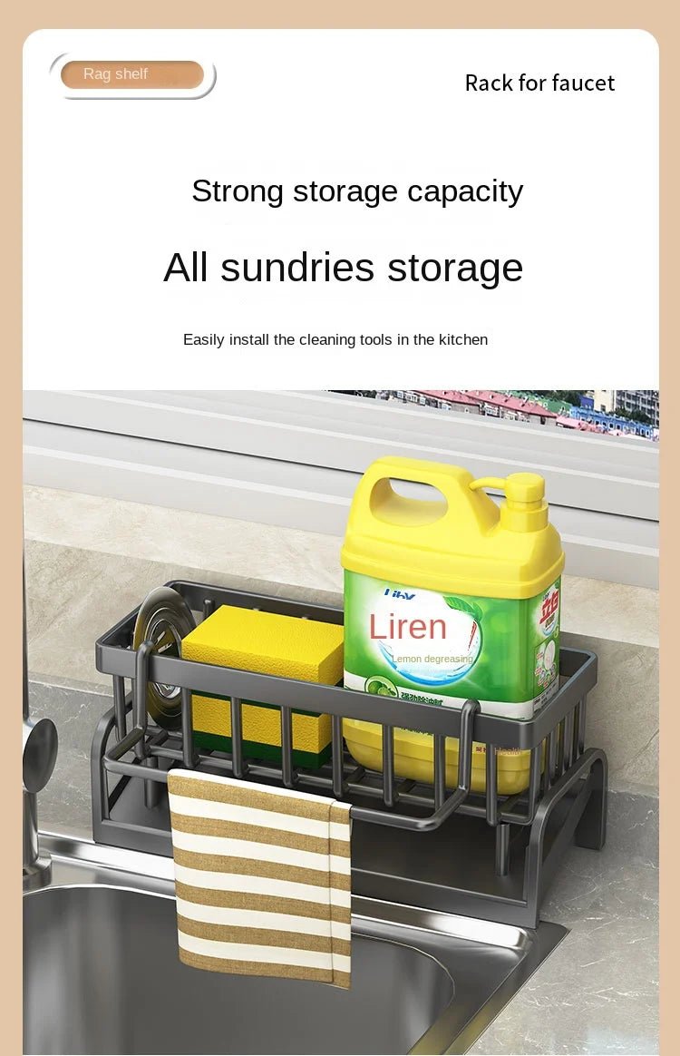 Kitchen Shelf Cleaning Cloth Storage Draining Rack Household Detergent Sponge Rack Water Sink Water Sink Water Sink Artifact - Trend Vibes - 
