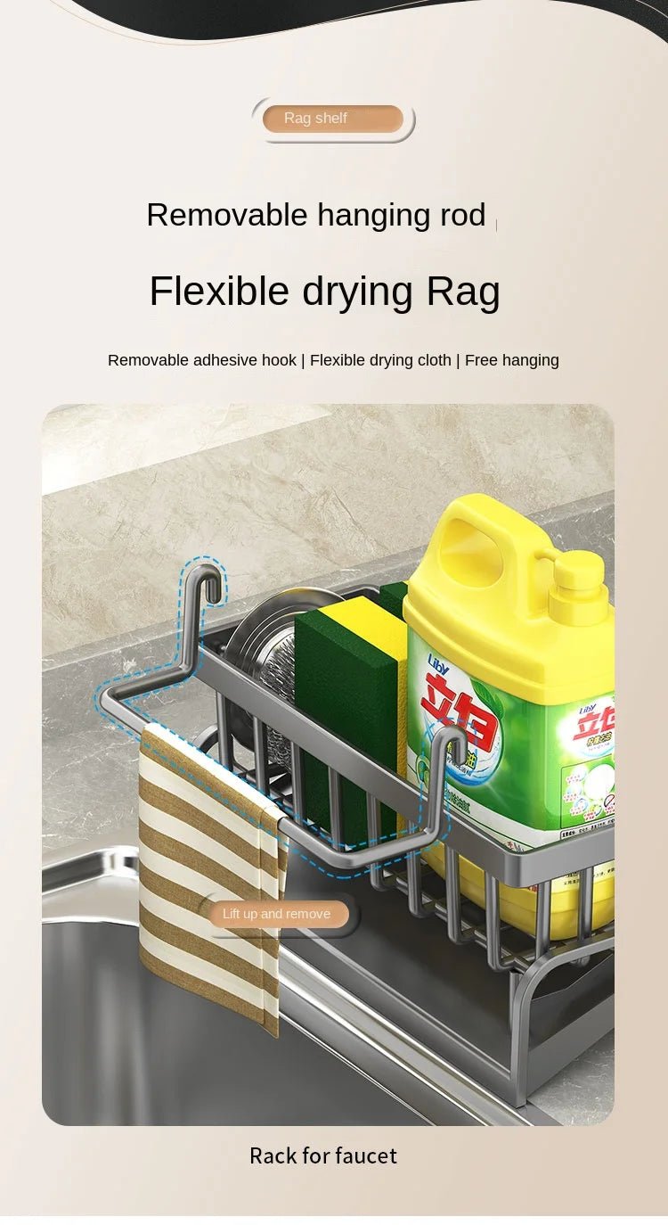 Kitchen Shelf Cleaning Cloth Storage Draining Rack Household Detergent Sponge Rack Water Sink Water Sink Water Sink Artifact - Trend Vibes - 