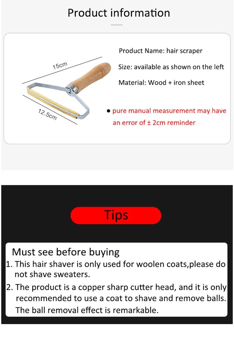 Lint remover pellet scraper for clothes pet hair cleaning roller Coat carpet wool razor brush for lint removal anti plush 1 PCS - Trend Vibes - 