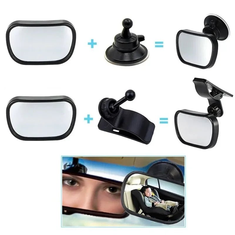 Mini Rear Infant Car Seat, Adjustable Rear Convex Mirror, Child Monitor, In - Car, 2 - in - 1 - Trend Vibes - 