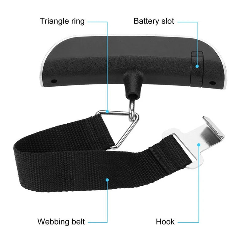 Portable Scale Digital LCD Display 110lb/50kg Electronic Luggage Hanging Suitcase Travel Weighs Baggage Bag Weight Balance Tools - Trend Vibes - 
