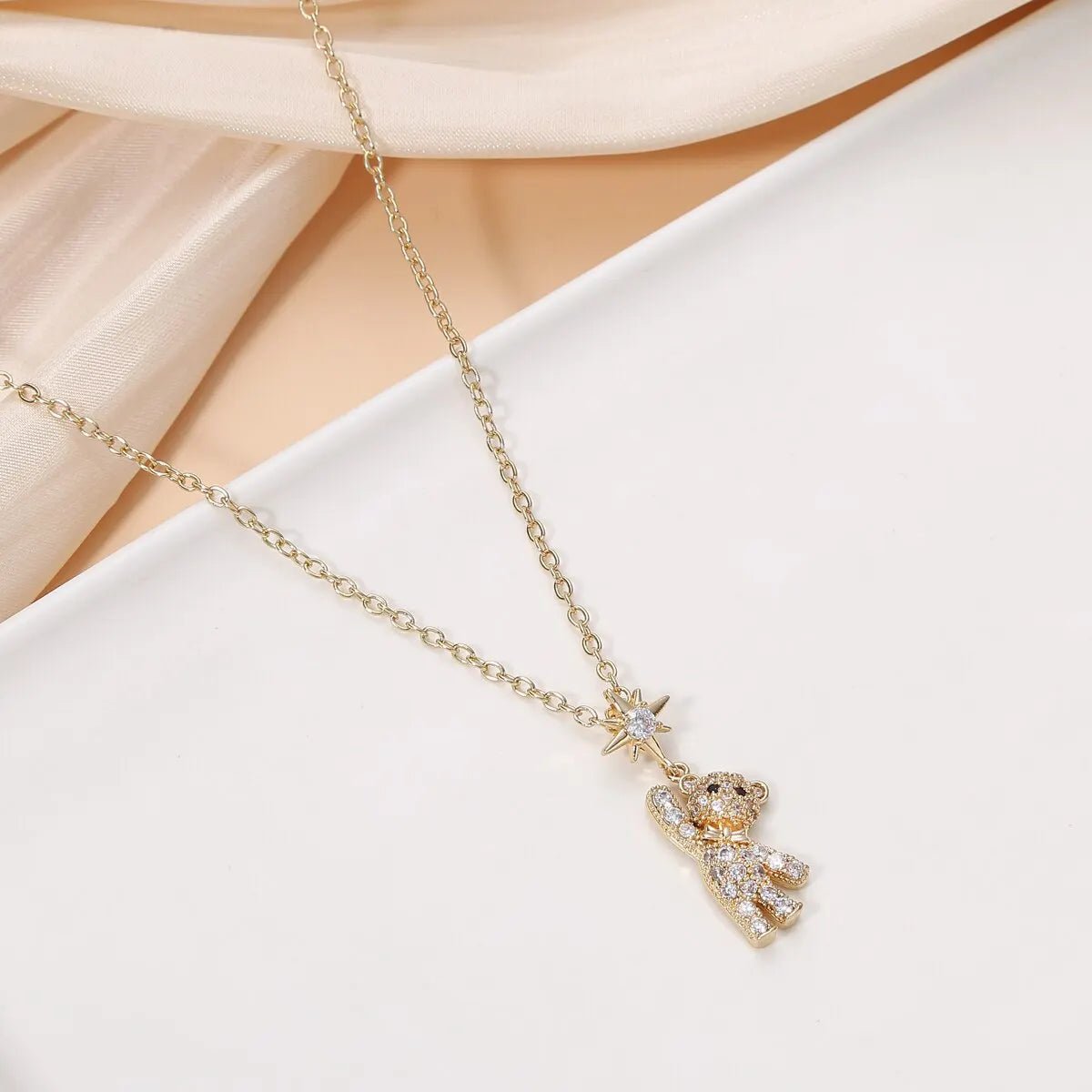 SparkleBear™ Crystal Bear Necklace - Trend Vibes - 